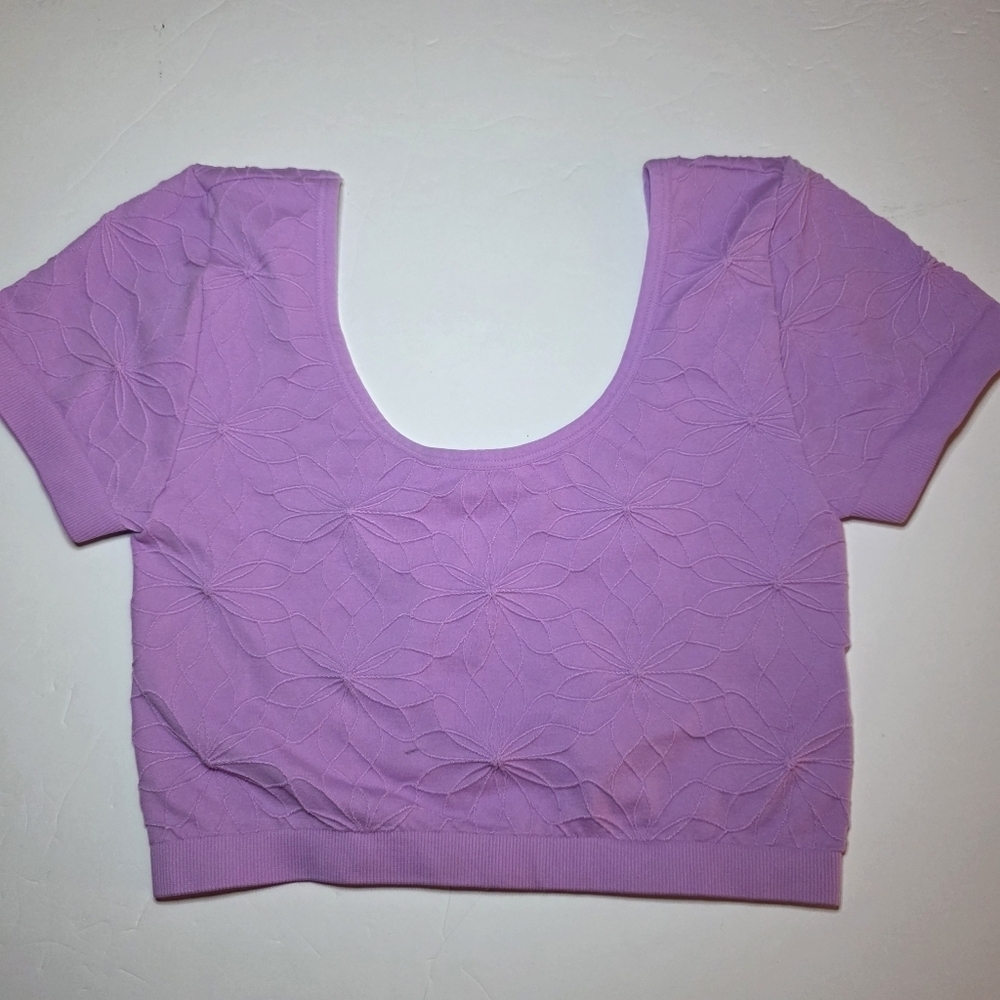 American Eagle short-sleeve seamless floral crop top XS/S